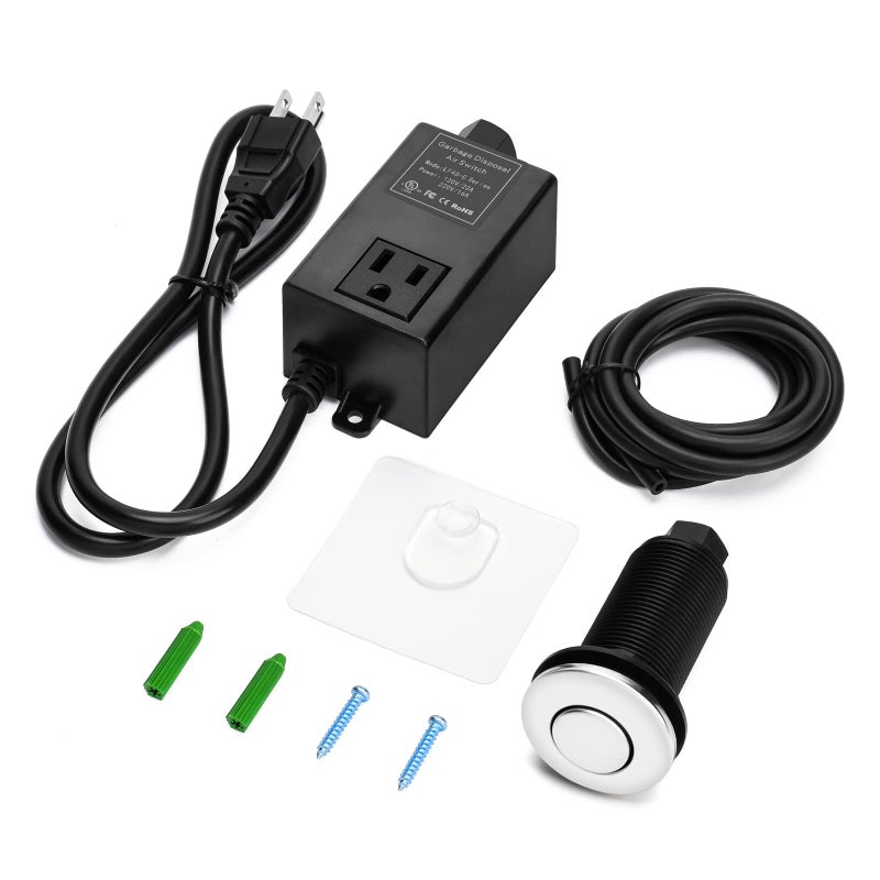 briidea Garbage Disposal Air Switch Kit for SinkTop Waste Disposal with Stainless Steel Polished Long Air Button by briidea - Image 1